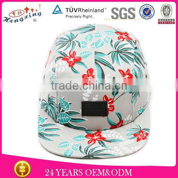 Flat Brim Cheap Floral Custom Wholesale Blank 5 Panel Hats