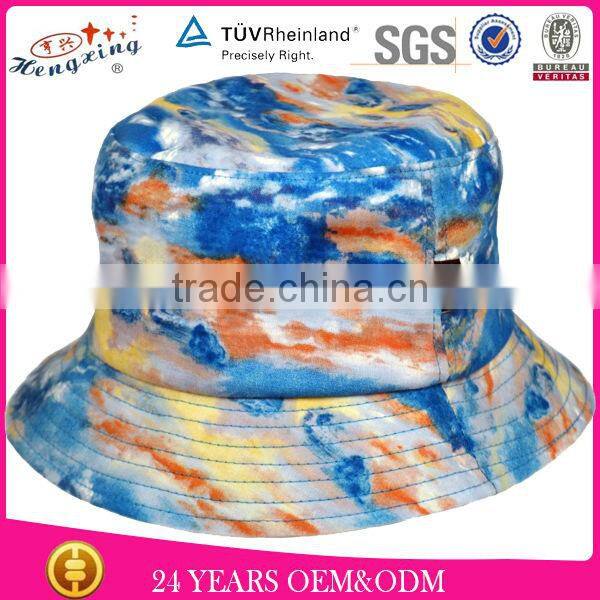 Roll up white cool custom tie dyed bucket hat