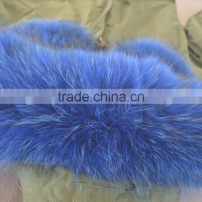 Myfur High Quality Removable Faux Fur Lining Matched Color Raccoon Fur Hood
