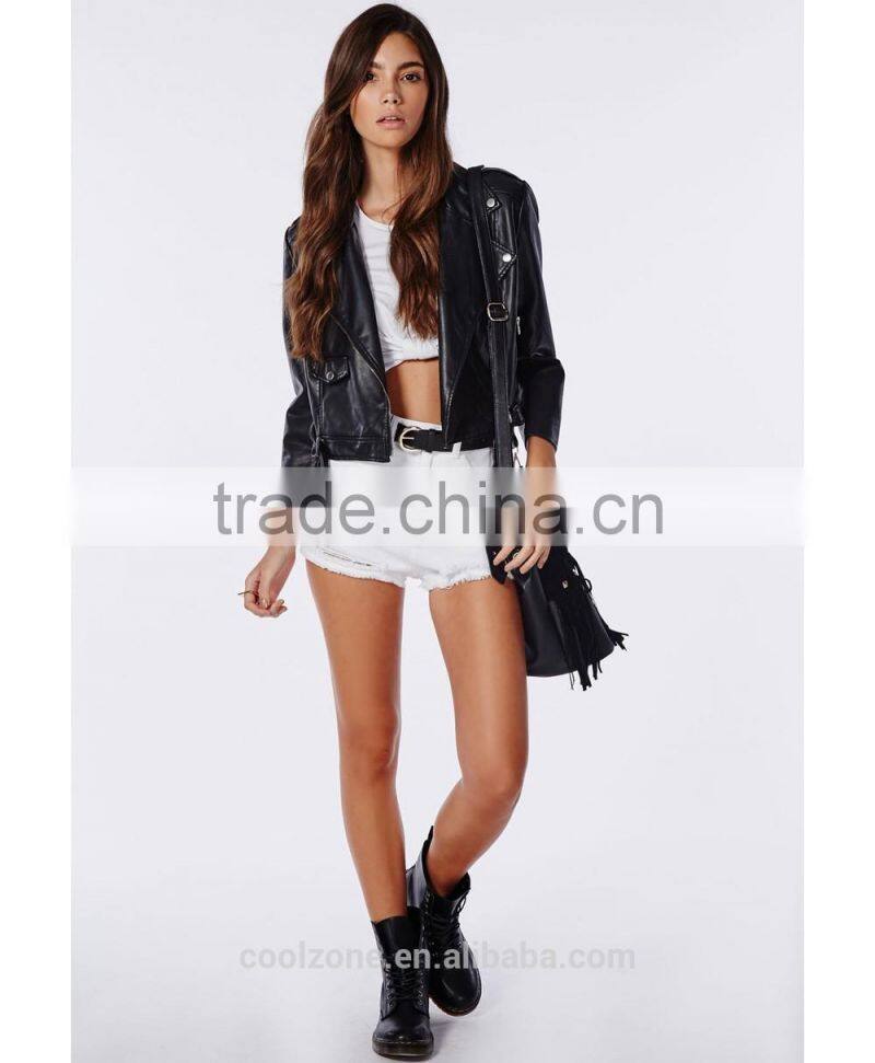 Plain fashion cap sleeve round neck knot front wihte blouse