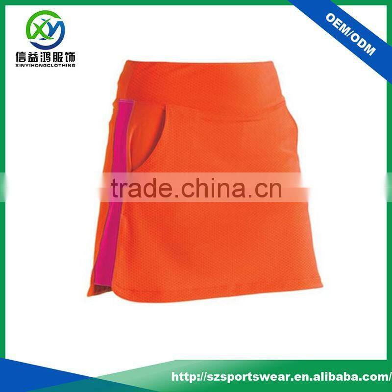 2017 New design breathable mesh fabric dry fit performance ladies skirt, sport skirts