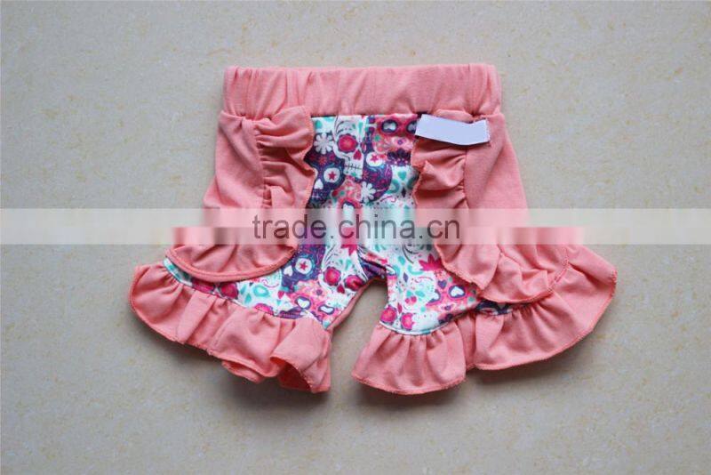 2017 summer baby pants children ruffle pants custom printed pantsshorts