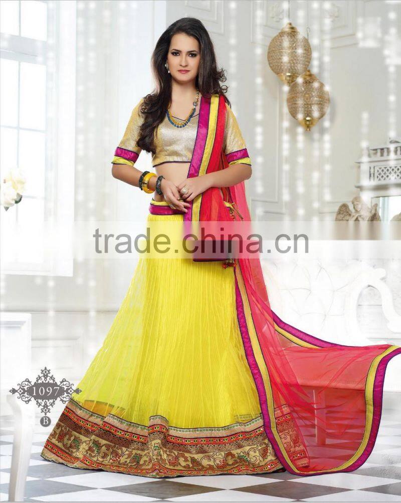 Semi Stitch Flourish Elegant Heavy Work Lehenga Sarees