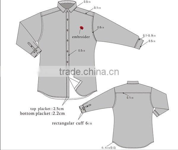 newest fashion long sleeve custom embroidery young man shirt