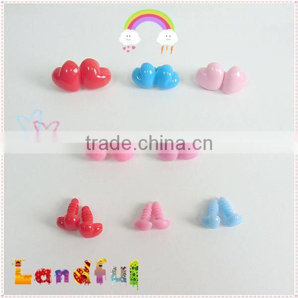 Plastic Heart Safety Nose in Light Blue for Craft Doll