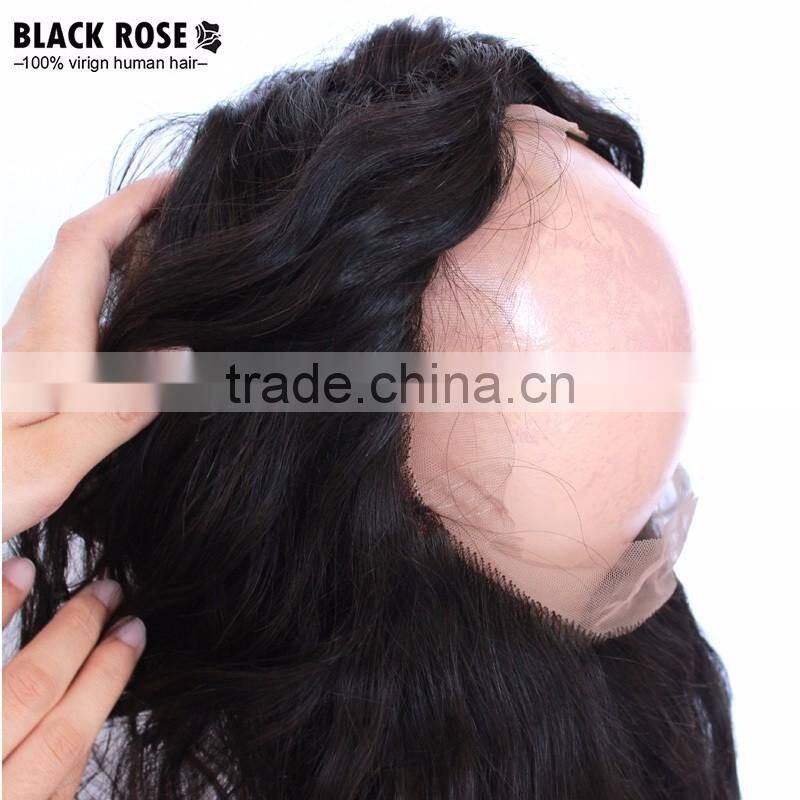 www.china.cn wholesale alibaba 22.5x4x2 Natural Hairline 360 Lace Frontal, frontal lace closure with bundles