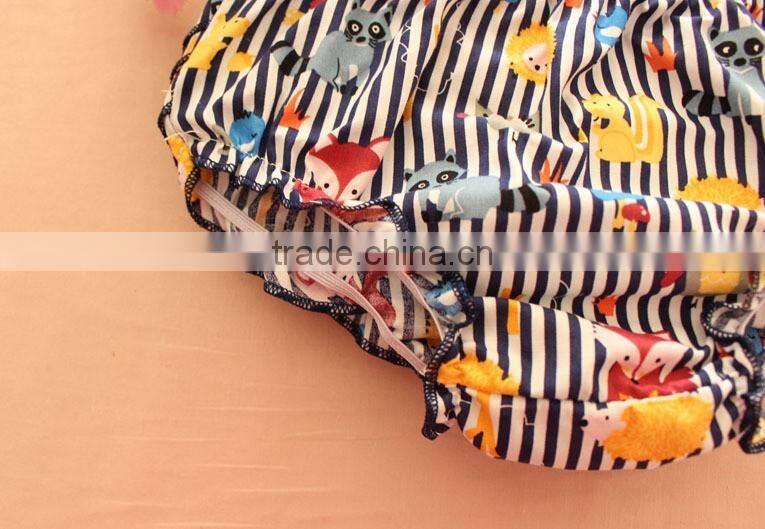Wholesale cotton short bloomers baby girls animal shorts with bowknot