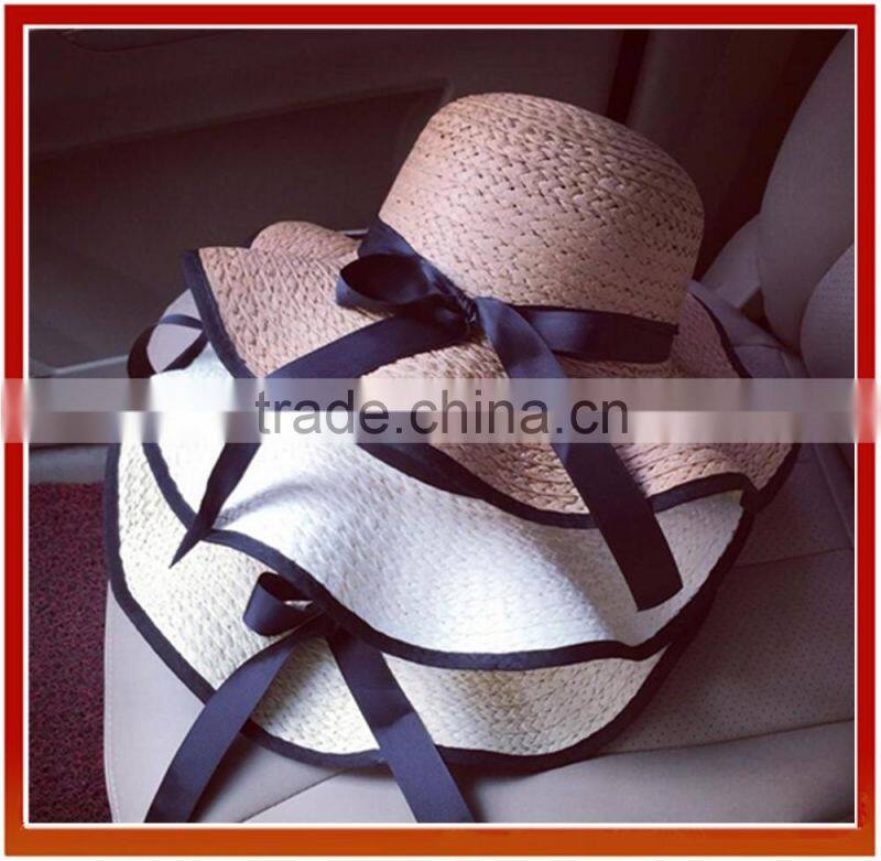 New Natural Stylish Wide Brim Straw Hat /Natural Crochet Straw Hats For Girls/Fashion Beach Cap Sun Hat Summer Straw Hat