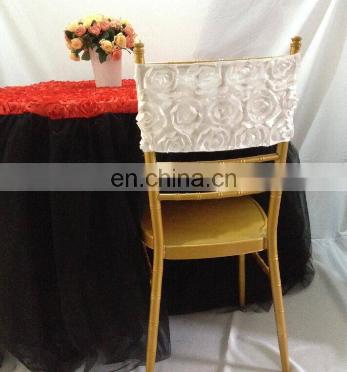 New Arrival Luxury Fashion White Chair Band Rose Chair Sashes