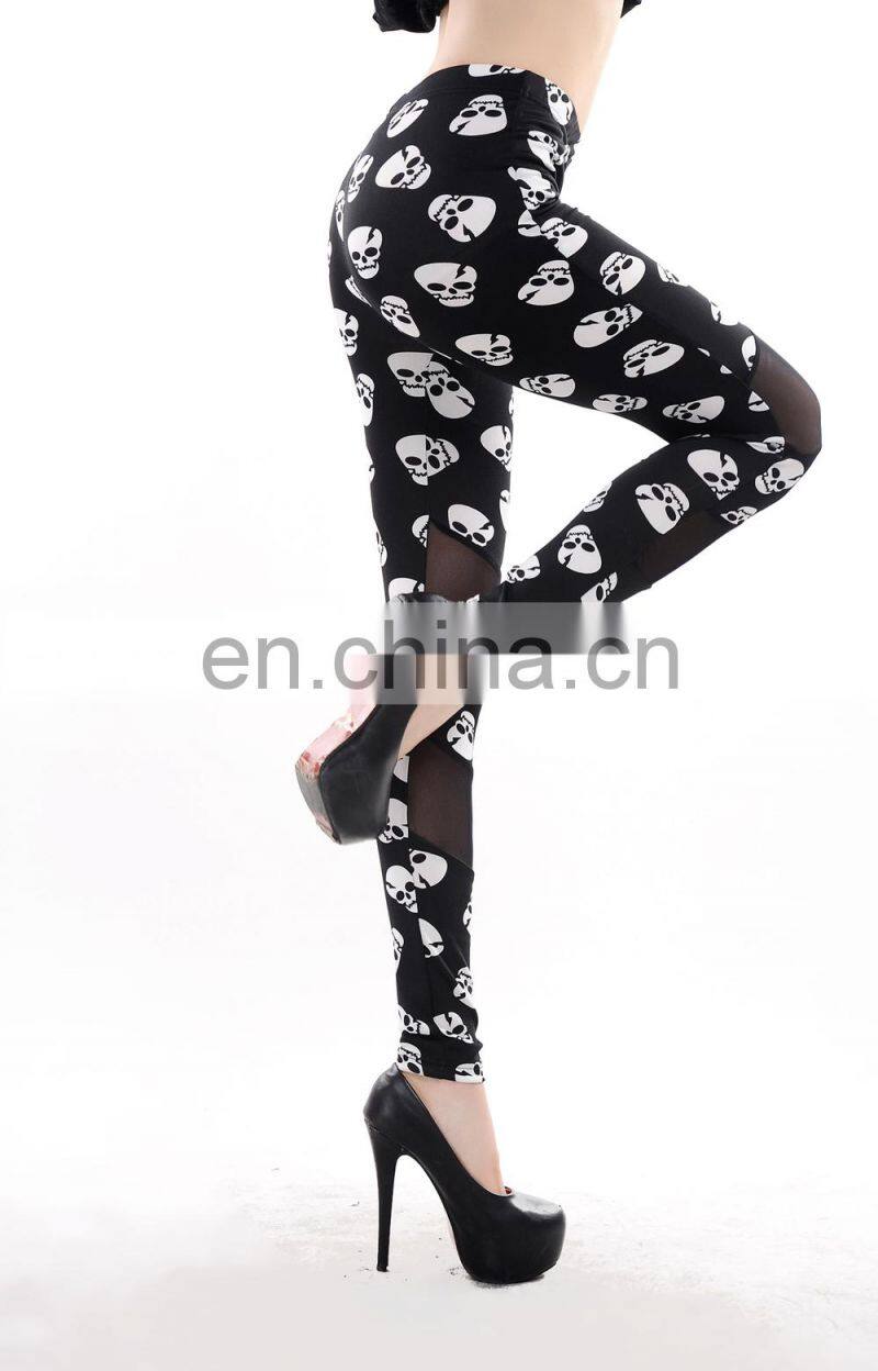 Latest fashion skull printed women good quality leggings