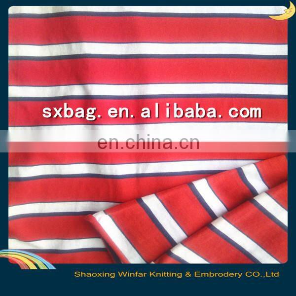 single jersey yarn dyed stripe knitting cotton fabric for garment