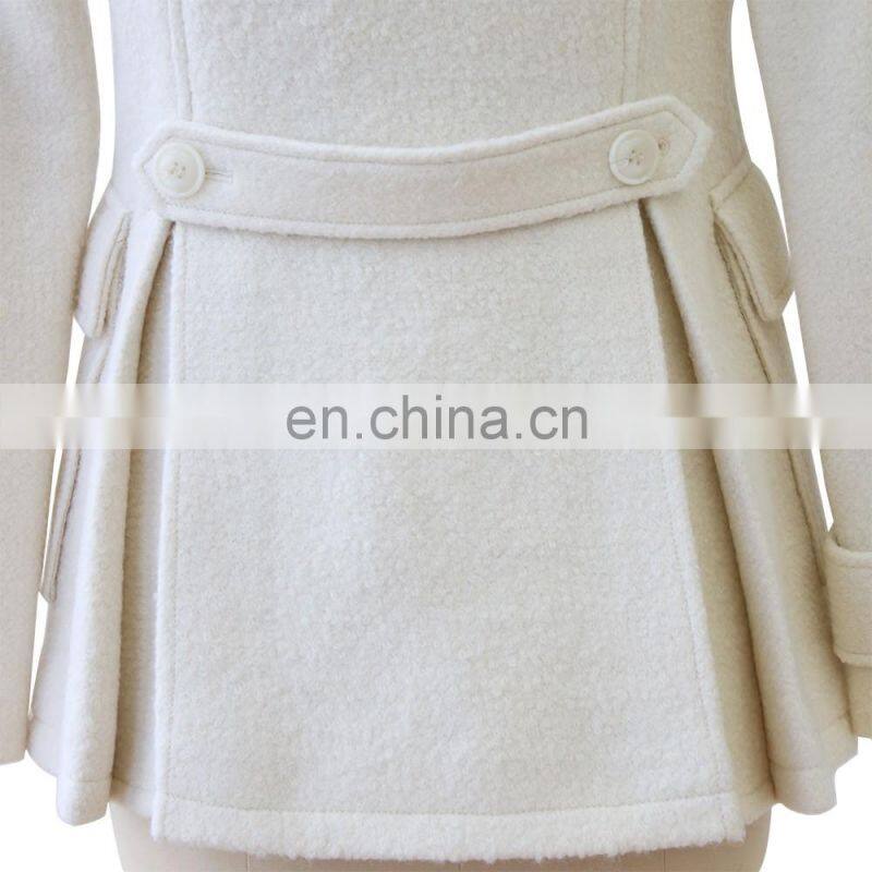 women brand quality winter tailored collar wool peacoat