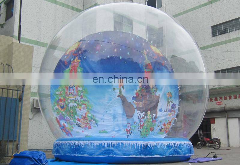Lattest design xmas decoration plastic snow globe with photo insert