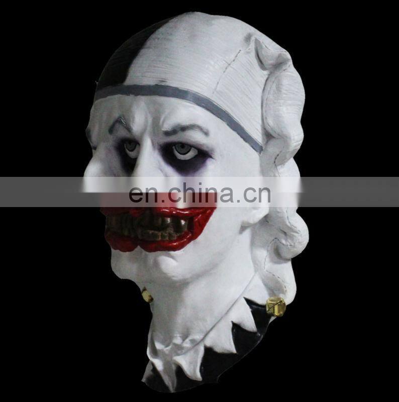 Hot-selling Adult Full Head Funny Clown Mask Carnival Halloween scary Latex Double-faced Jester Mask