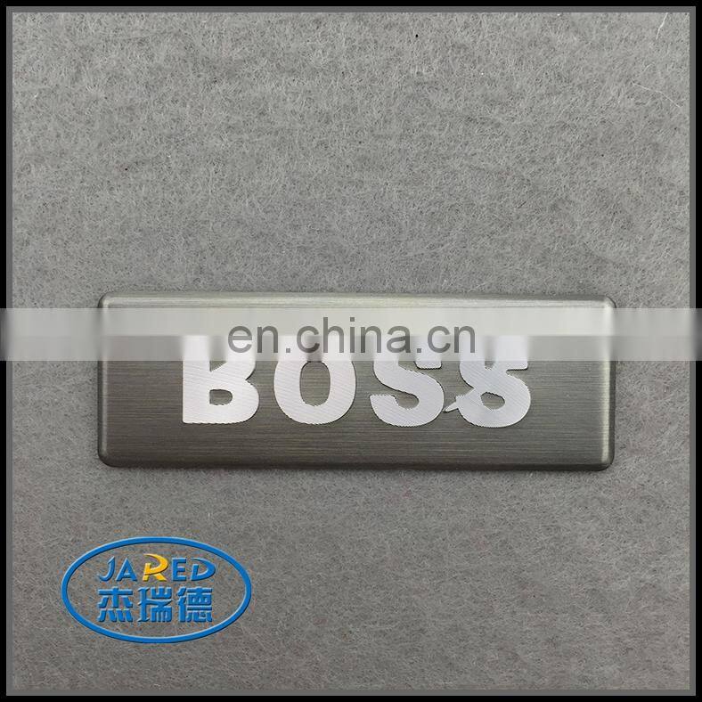Chinese Suppliers Self Adhesive Custom Name Design Car Metal Brushed and Embossed Aluminum Label