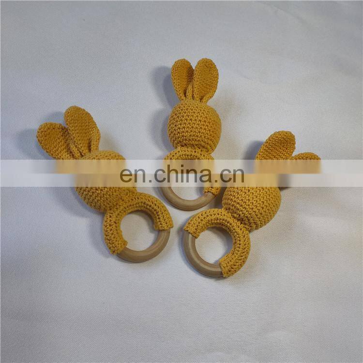 hand made Crochet wood teething beads safe for baby