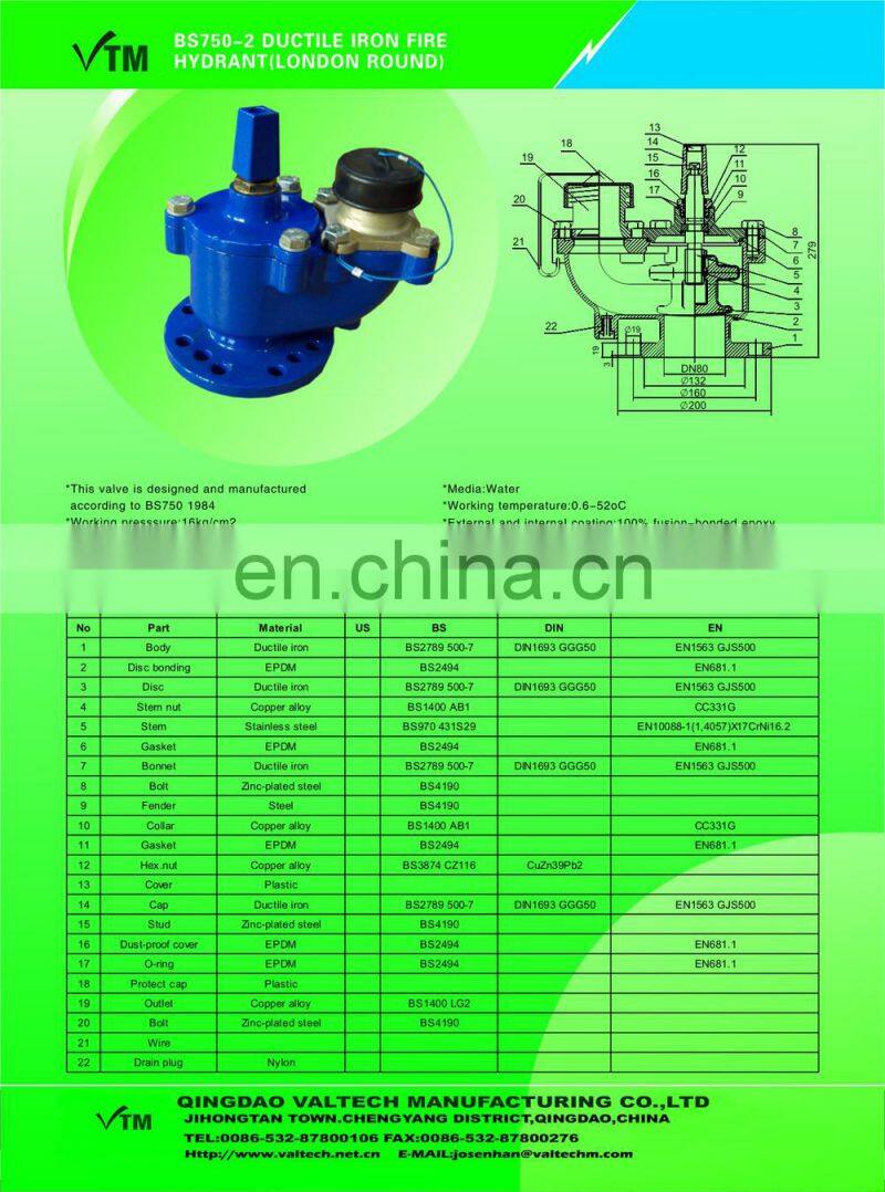 Ductile Iron Underground Fire Hydrant