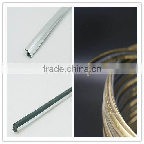 helmet pvc plastic u shape strip black with chrome or silver color