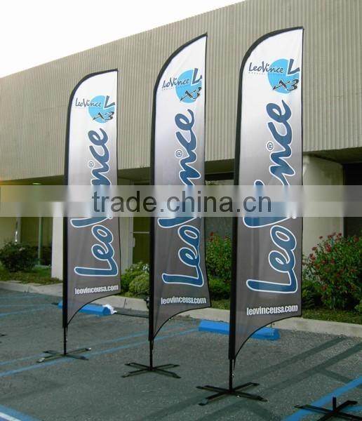 Knitted polyester custom printing banner feather beach flag