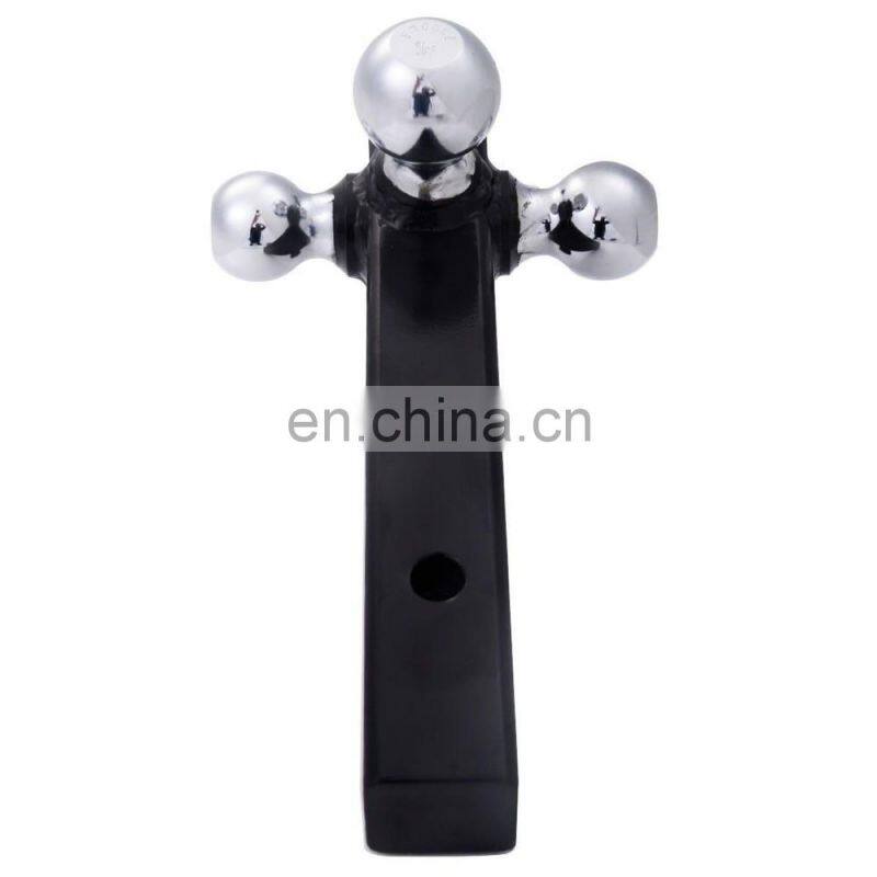 Triple Tri 3 Ball Trailer Hitch Receiver Mount 1 7/8" 2" 2 5/16" Towing w/ Hook