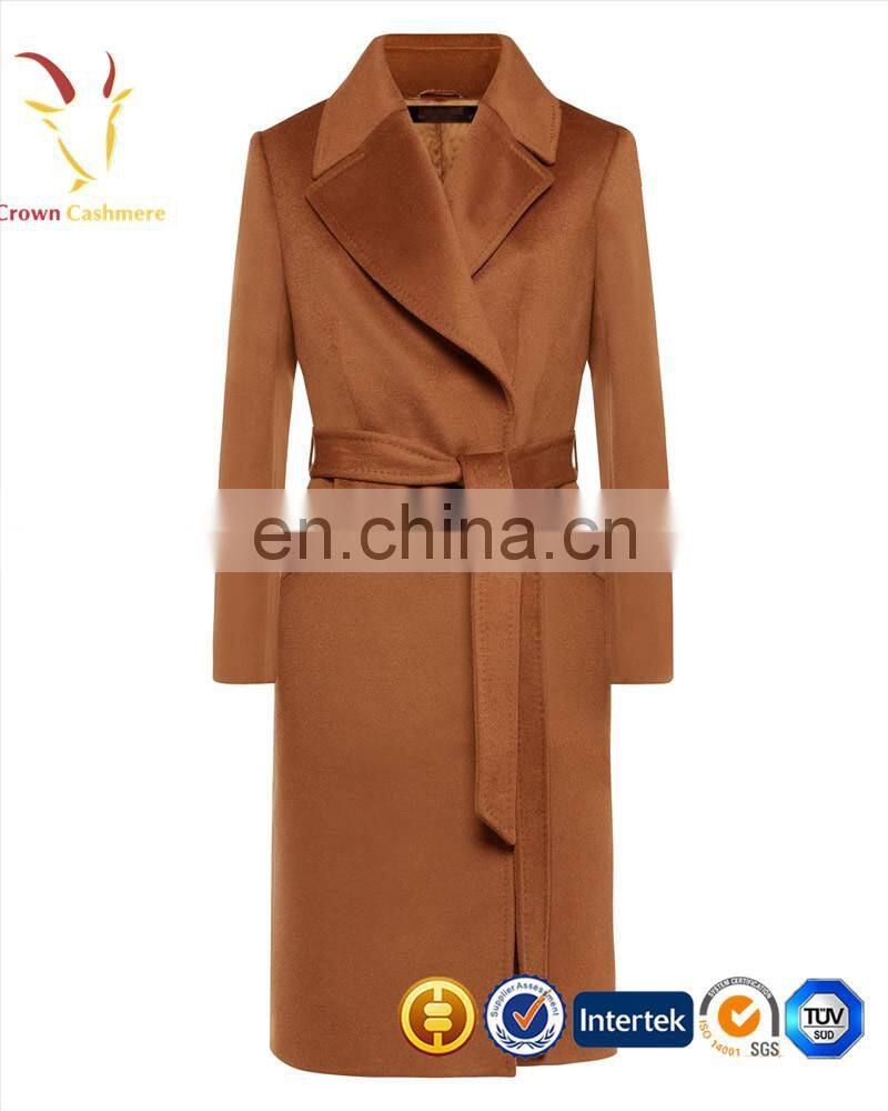 European Style Fashion Design Solid Color Women Long Cardigan Coat