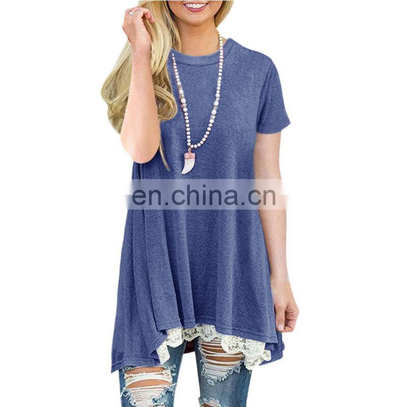 Factory Outlet 2021 Christmas Plus Size Women's Top Stitching New European and American Lace Long Sleeve Fat MM Casual Wear