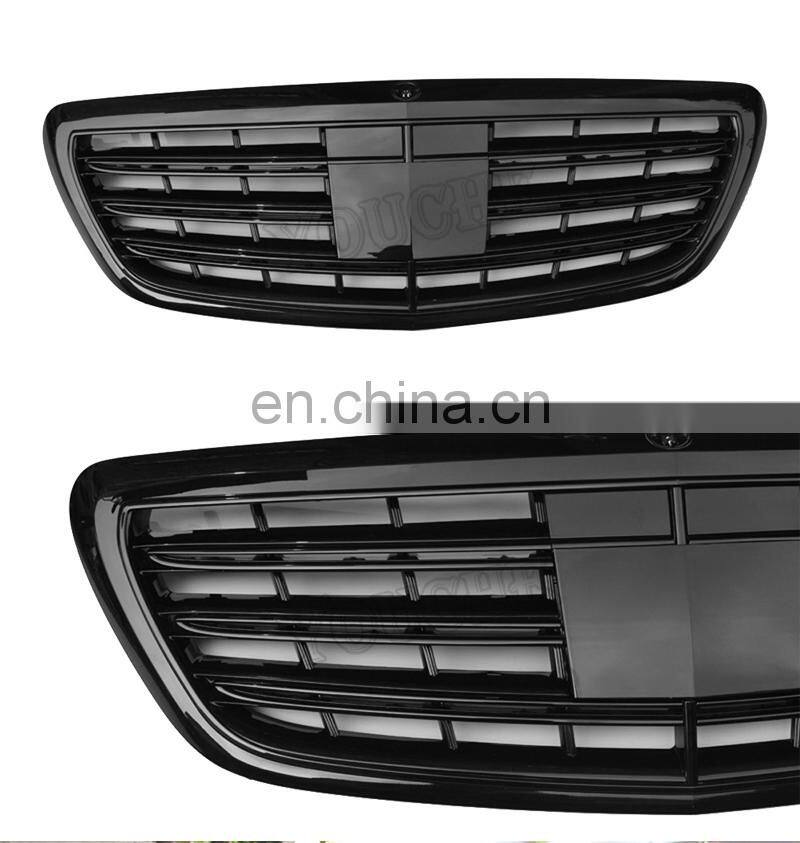 S65 style front grille mesh for Mercedes Benz S class W222 2014+ ABS grill chrome & black