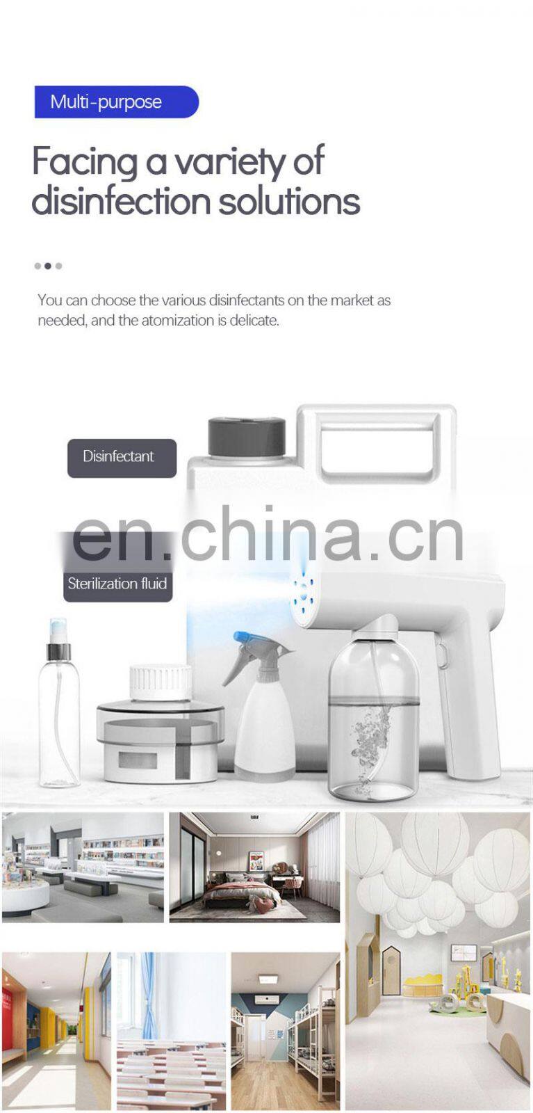 Wholesale Disinfection Spray Gun USB Wireless Nano Sanitizing Electric Atomizer Machine Sterilize Hand Held Sprayer Black White