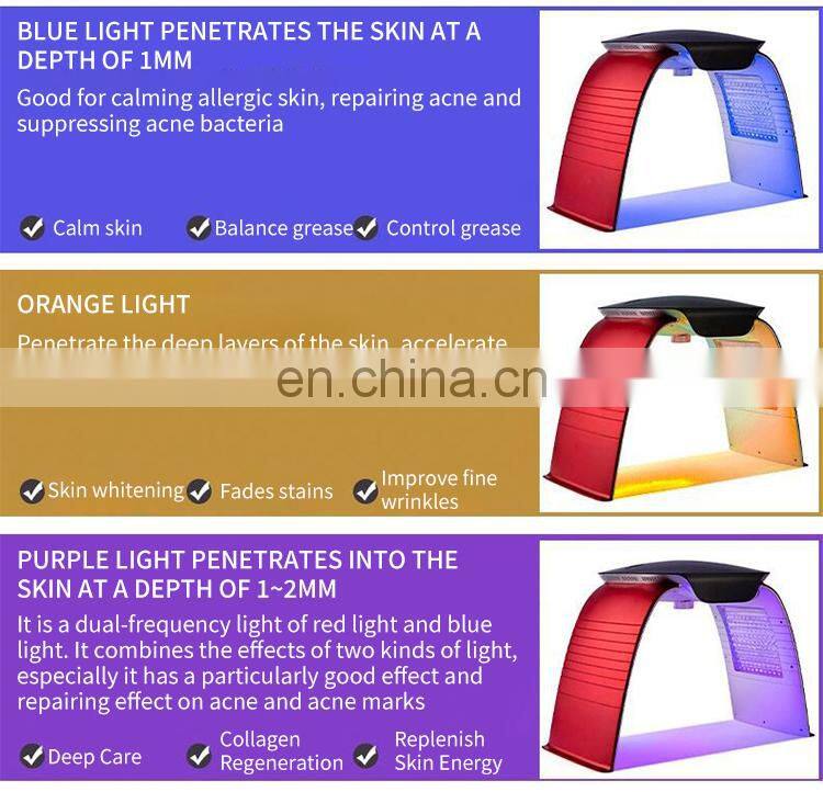 Factory 7 Colors Led Light Therapy Machine Nano Mist Spray pdt Machine Skin Rejuvenation Calming Whitening Skin Care Instrument