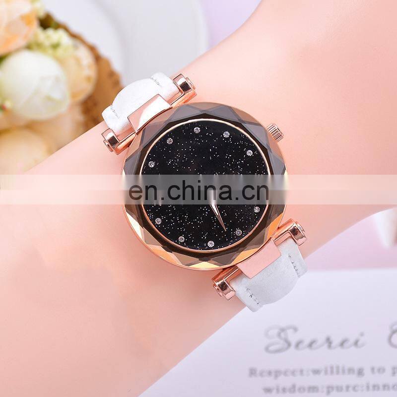 Casual Women Watches Starry Sky Quartz Wristwatch Female Clock Leather Fashion Ladies Wrist gold watch for women