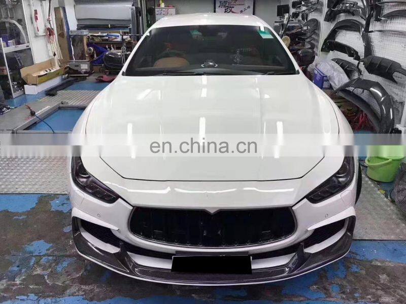 Runde For Maserati Ghibli 2013-2017 Aspec Style Carbon Fiber Body Kit With Front Lip Side Skirt Rear Diffuser Spoiler Hood