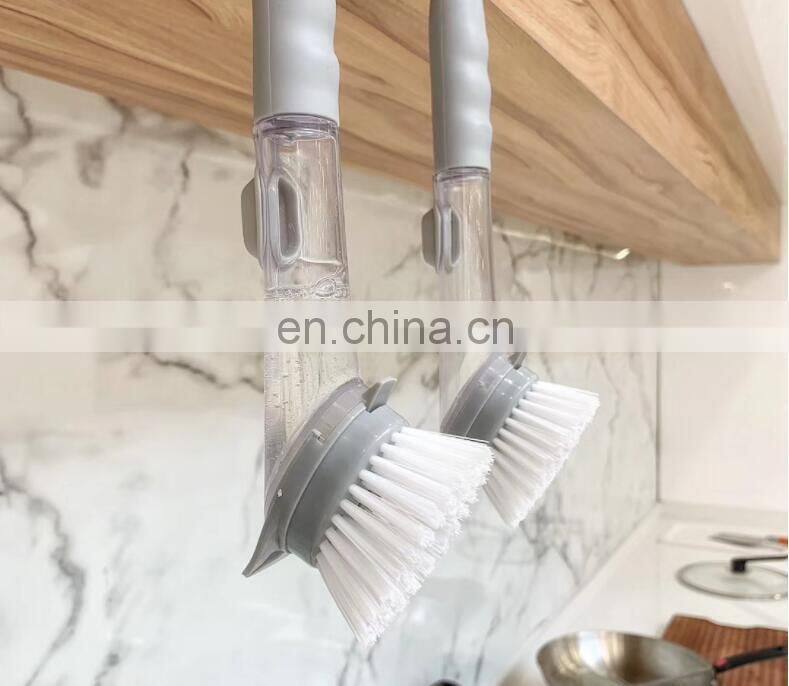 2 in1 Kitchen Cleaning Brush with Removable Brush head Sponge Soap Dispenser Dish Washing Brush Set Kitchen Clean Tools
