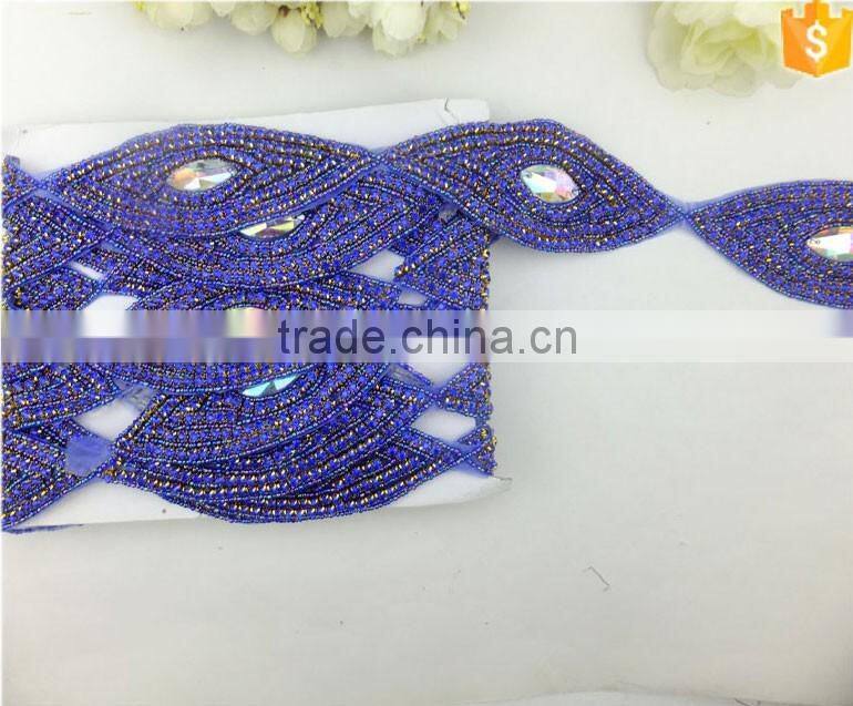 Purple Rhinestone Trimming