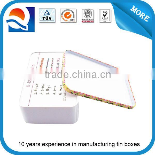 CMYK printing tin box with food grade rectangular shape tin box