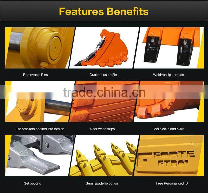 Promotion Price HARDOX500 NM400 shovel Bucket for 1-80t excavator