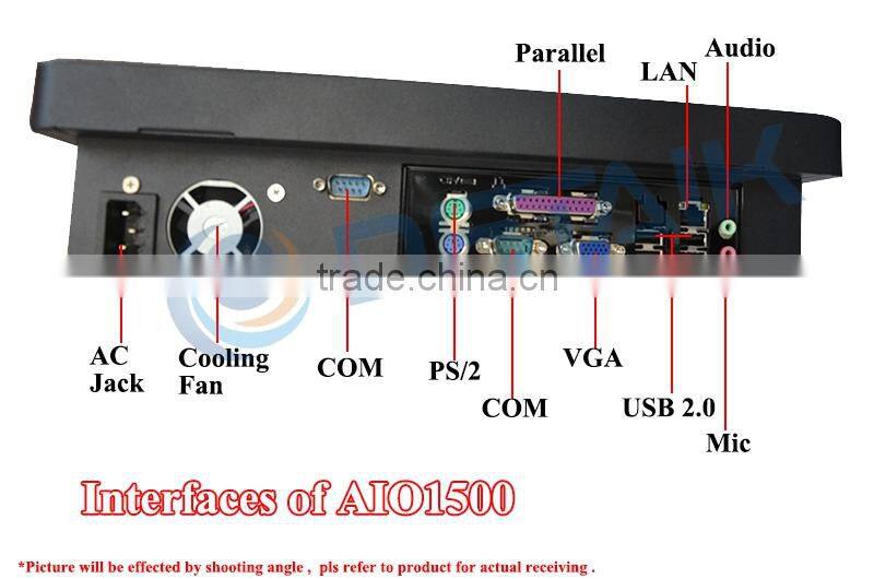 15 inch Touchscreen All In One PC / Intel CPU 2GB RAM 250GB HDD