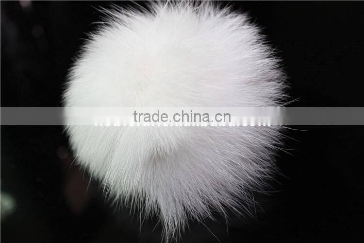 12 CM Natural Real Fox Fur Ball Pom Poms Bag Keychain Hat Accessories