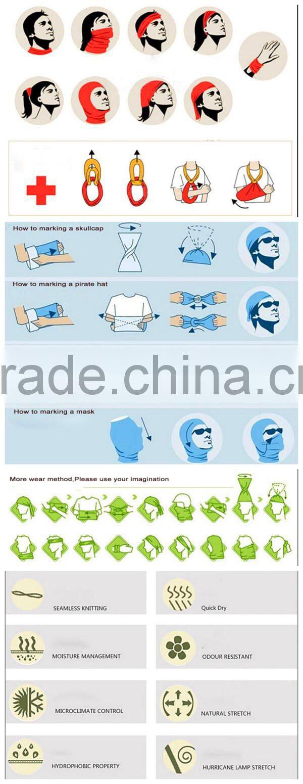 2015 Hot Sale magic multifunctional Promotional bandana Scarf Headwear With High Quality