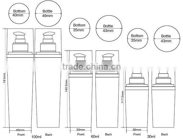 Acrylic cosmetic packaging 30ml 100ml 50ml lotion bottle