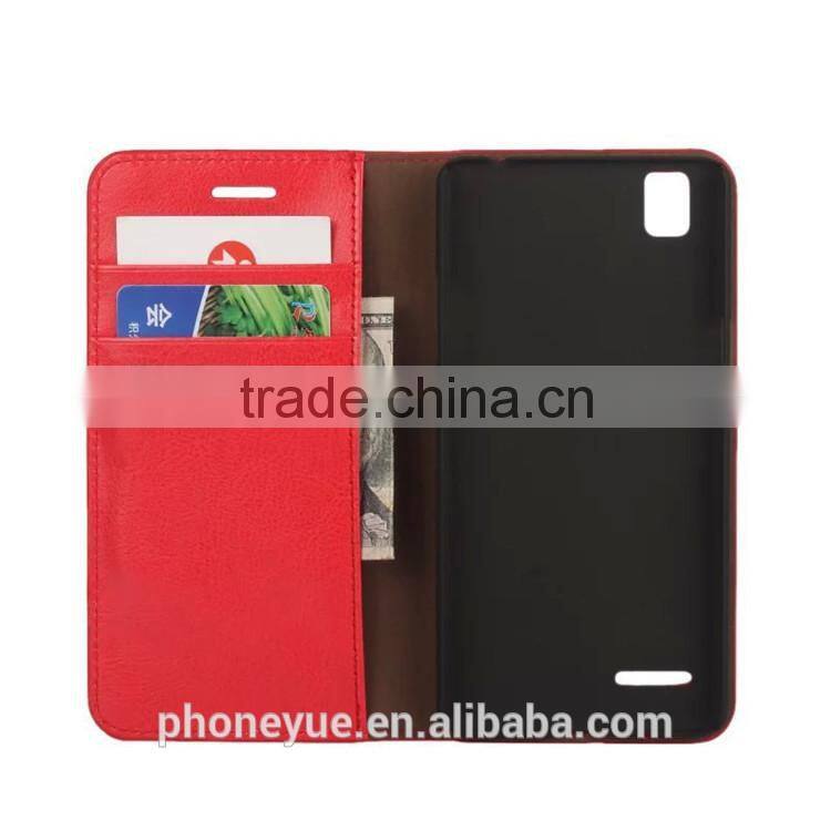 luxury retro style crazy horse ultra slim geniune leather flip cover case for oppo f1