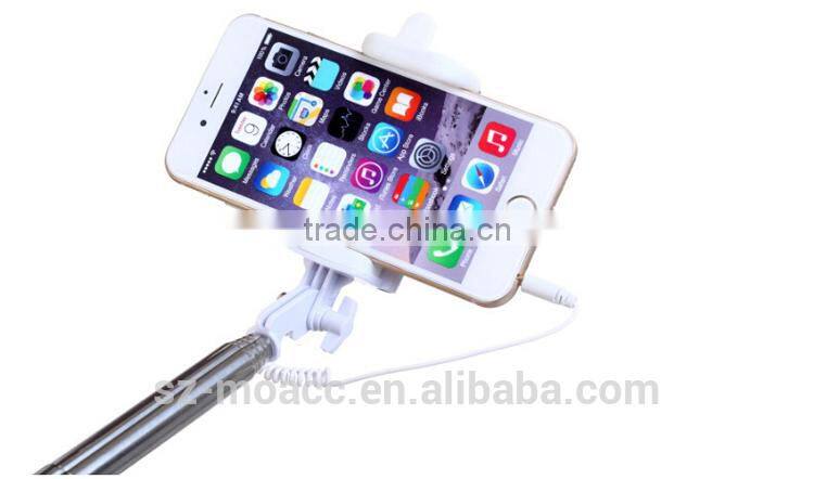 Factory price Wired Monopod selfie stick with cable