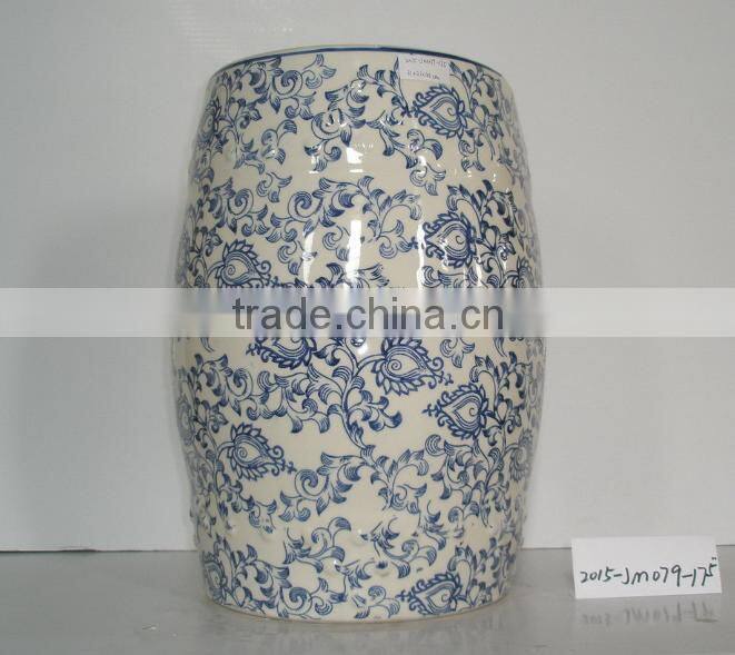 simple hollow out type garden furniture ceramic stool