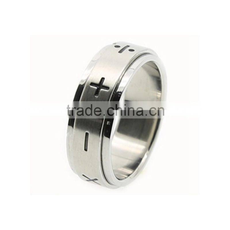 Stainless Steel Spinner Cheap Steel Finger Etched Word Rings