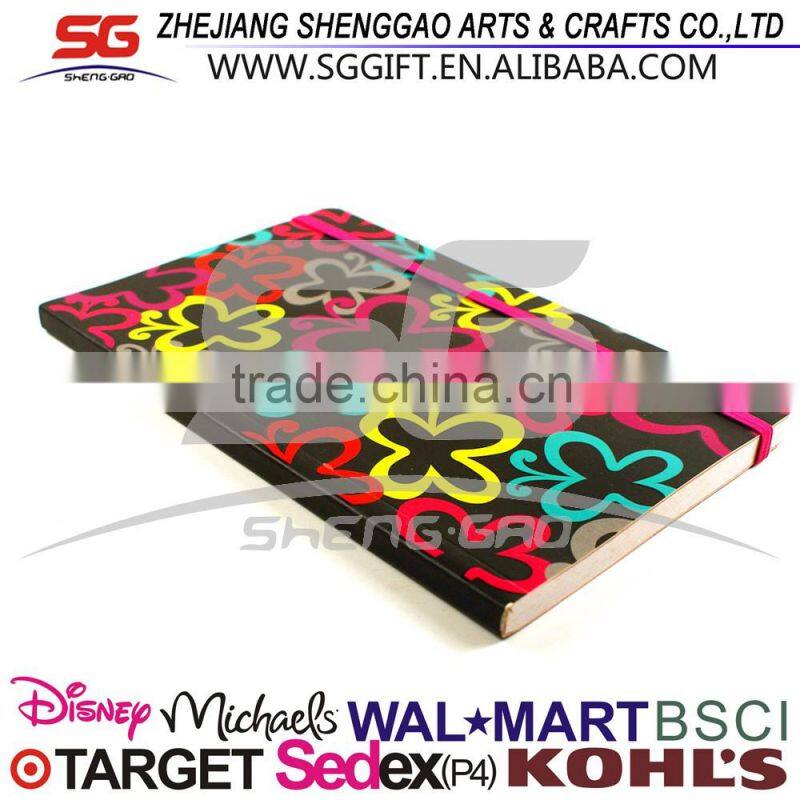 custom printed hardcover notebook with elastic band