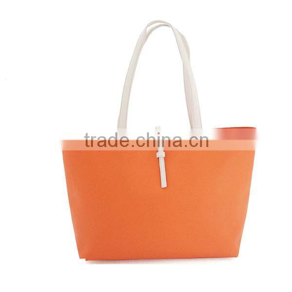 Colourful fashion designer leather hand bags, leather reusable shopping bag