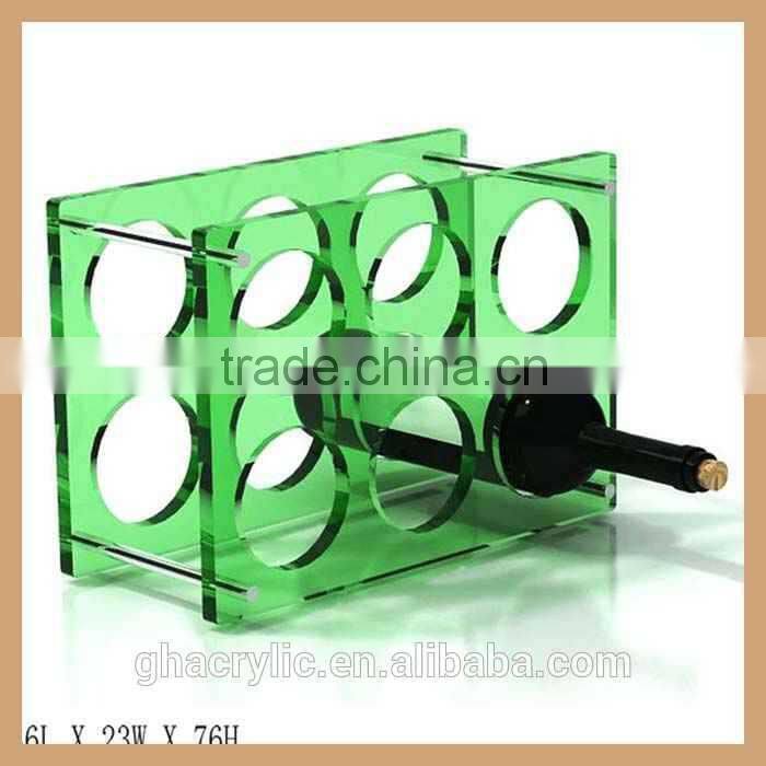GH-W06 red and green 6 bottels acrylic rack,round wine rack