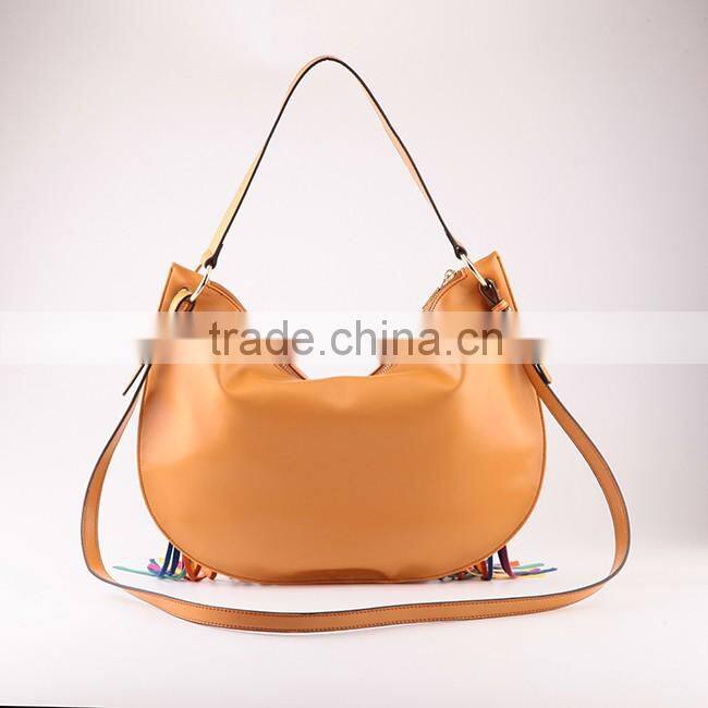 5123-2016 spring summer latest italy design fashion brand multi color tassel hobo handbag