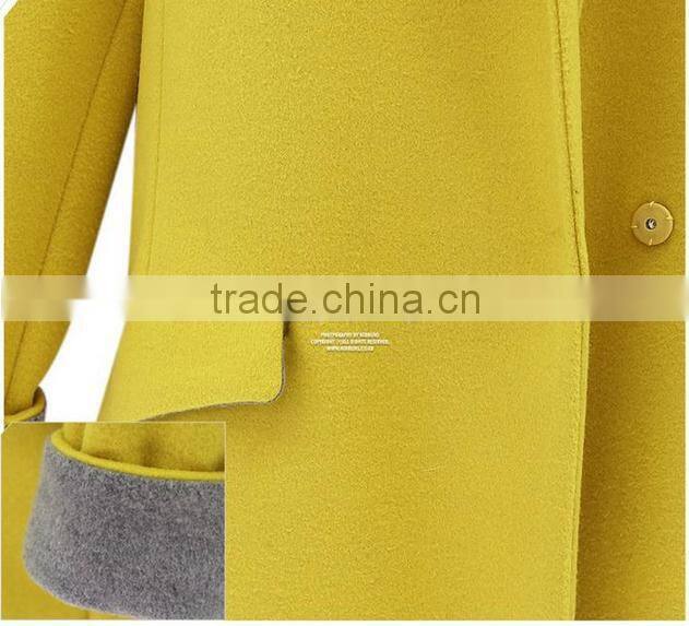 Lovaru Women's Double Breasted Female Coats Overcoat Long Wool Blends Trench Coat