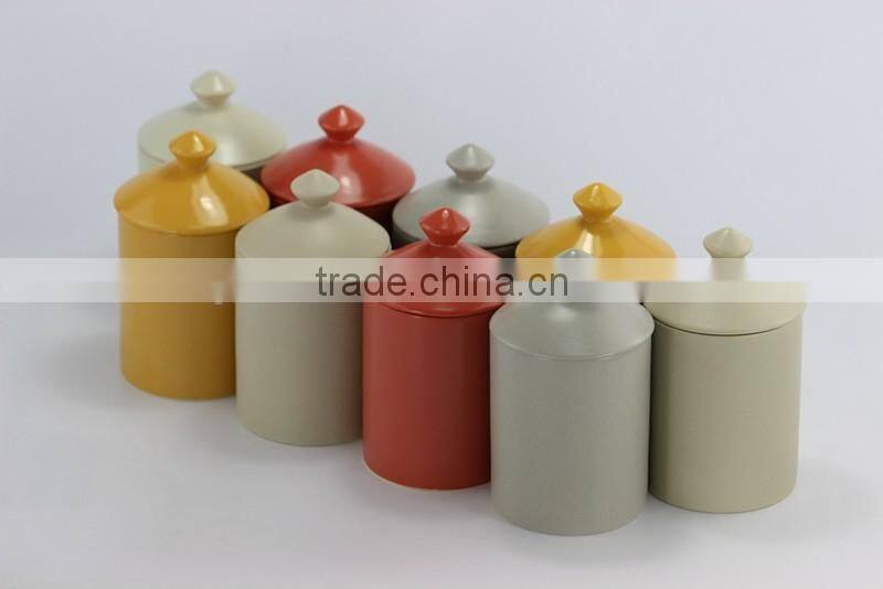 Natural Soy Scented Candle in Ceramic Jar with Matte Color