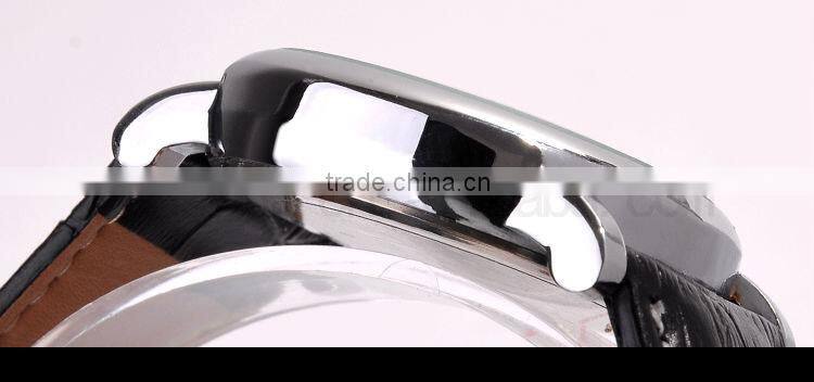 Newest Leather Strap Men Wrist Watch Gift KING SILIVER